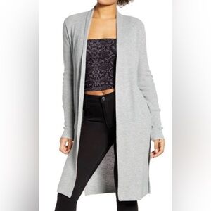 Leith Open Front Cardigan – XXS – Light Gray